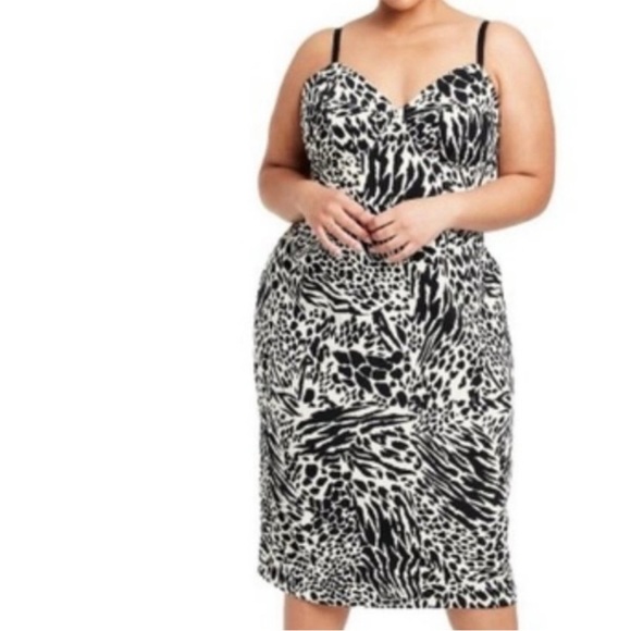 New Sergio Hudson x Target Dress Animal Print Sheath Dress Size Medium Stretch - Picture 3 of 16